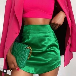 GORGEOUS ZARA NWT Satin Effect Mini Skirt